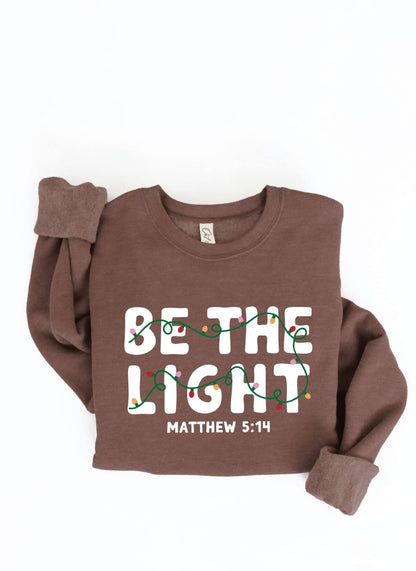 BE THE LIGHT Graphic Sweatshirt: HEATHER PURPLE