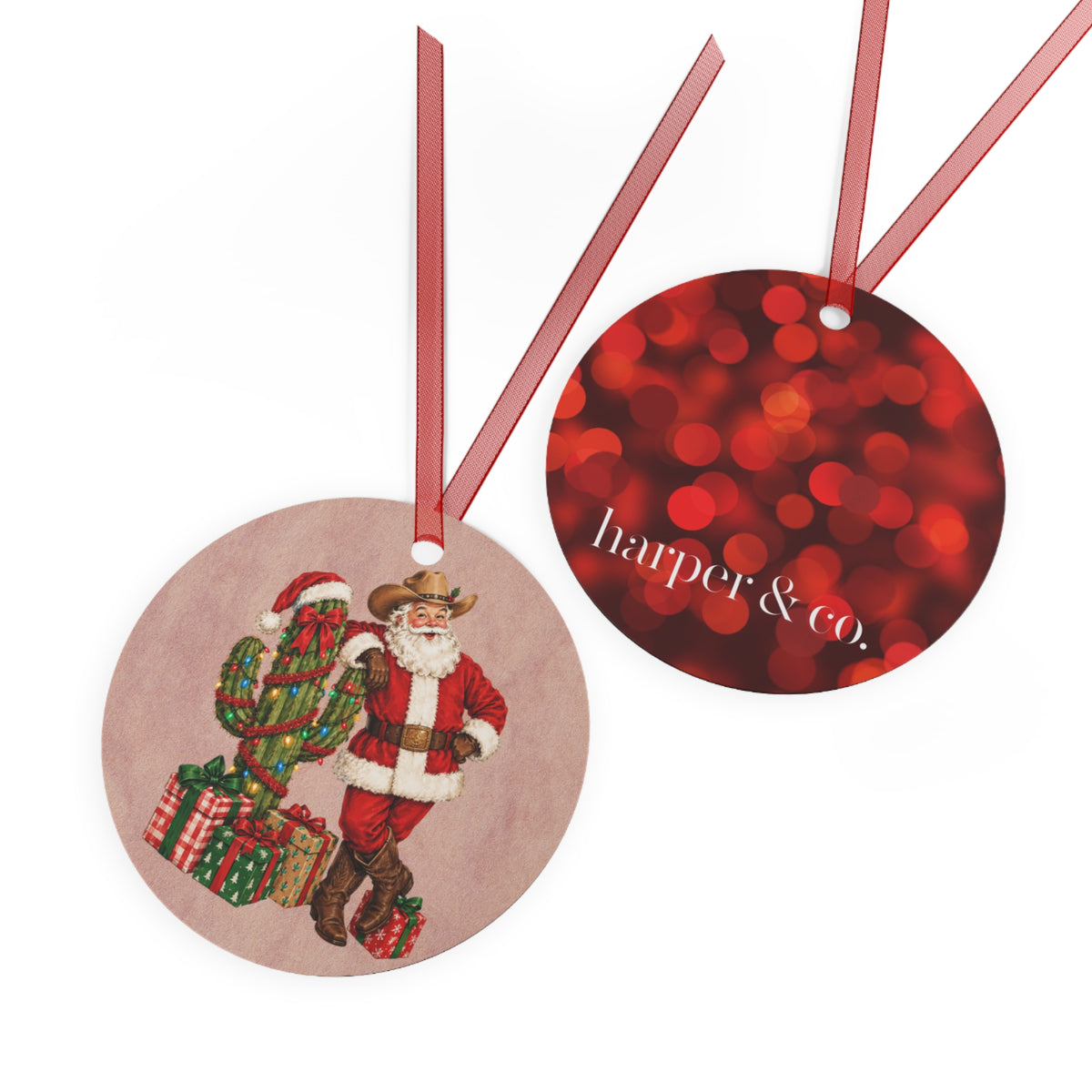 Southwestern Christmas Jolly Old Elf Christmas Metal Ornament