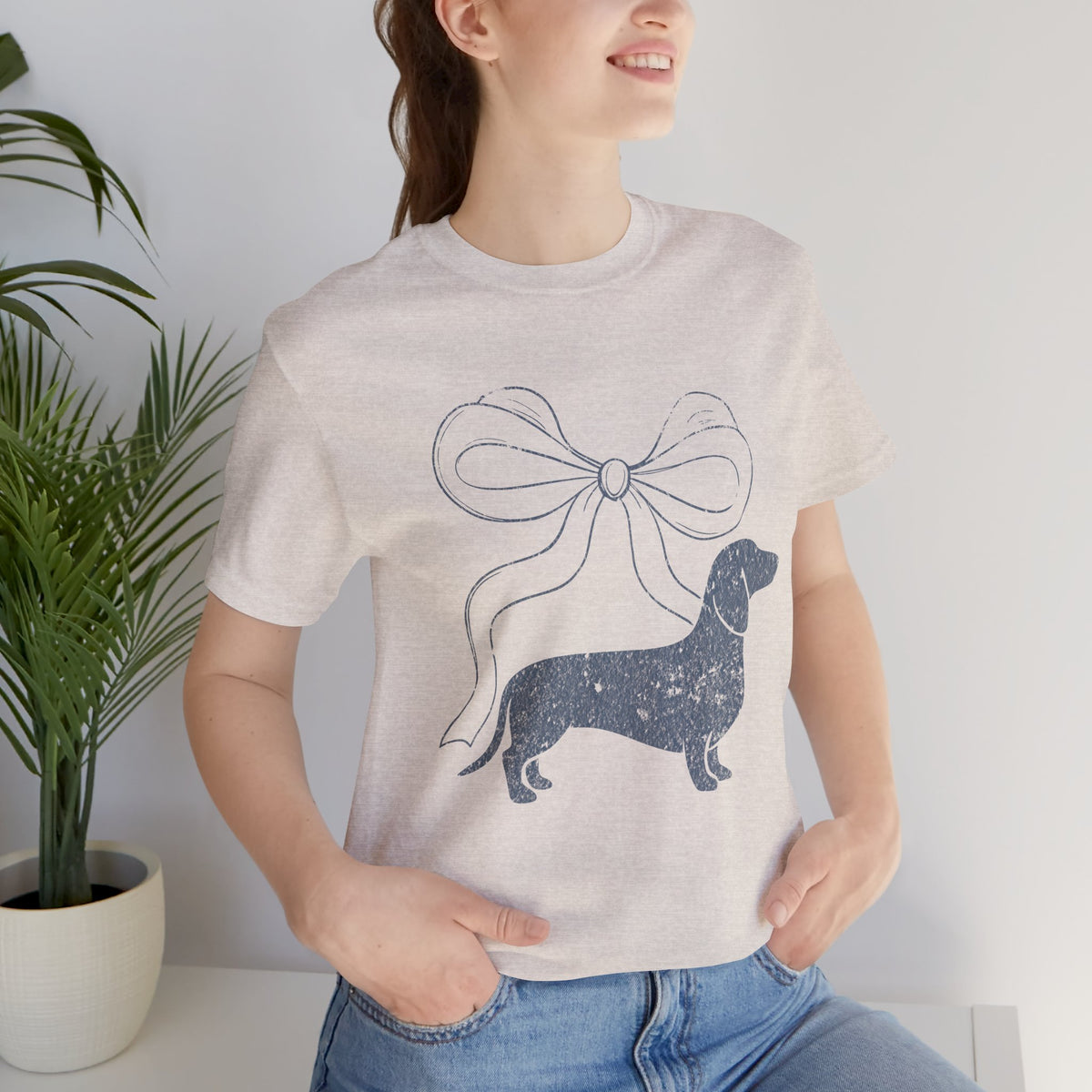 Dachshund Coquette Bow T-Shirt — Cute Doxie Graphic Tee