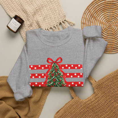 Christmas Tree Ribbon Crewneck Sweatshirt