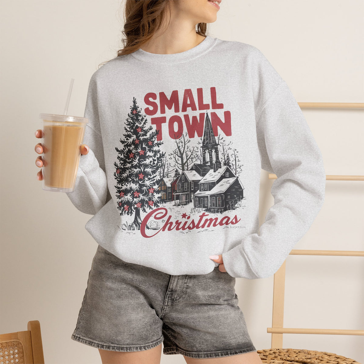 Small Town Christmas on Gildan Unisex Heavy Blend™ Crewneck Sweatshirt