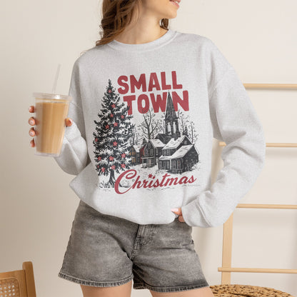 Small Town Christmas on Gildan Unisex Heavy Blend™ Crewneck Sweatshirt