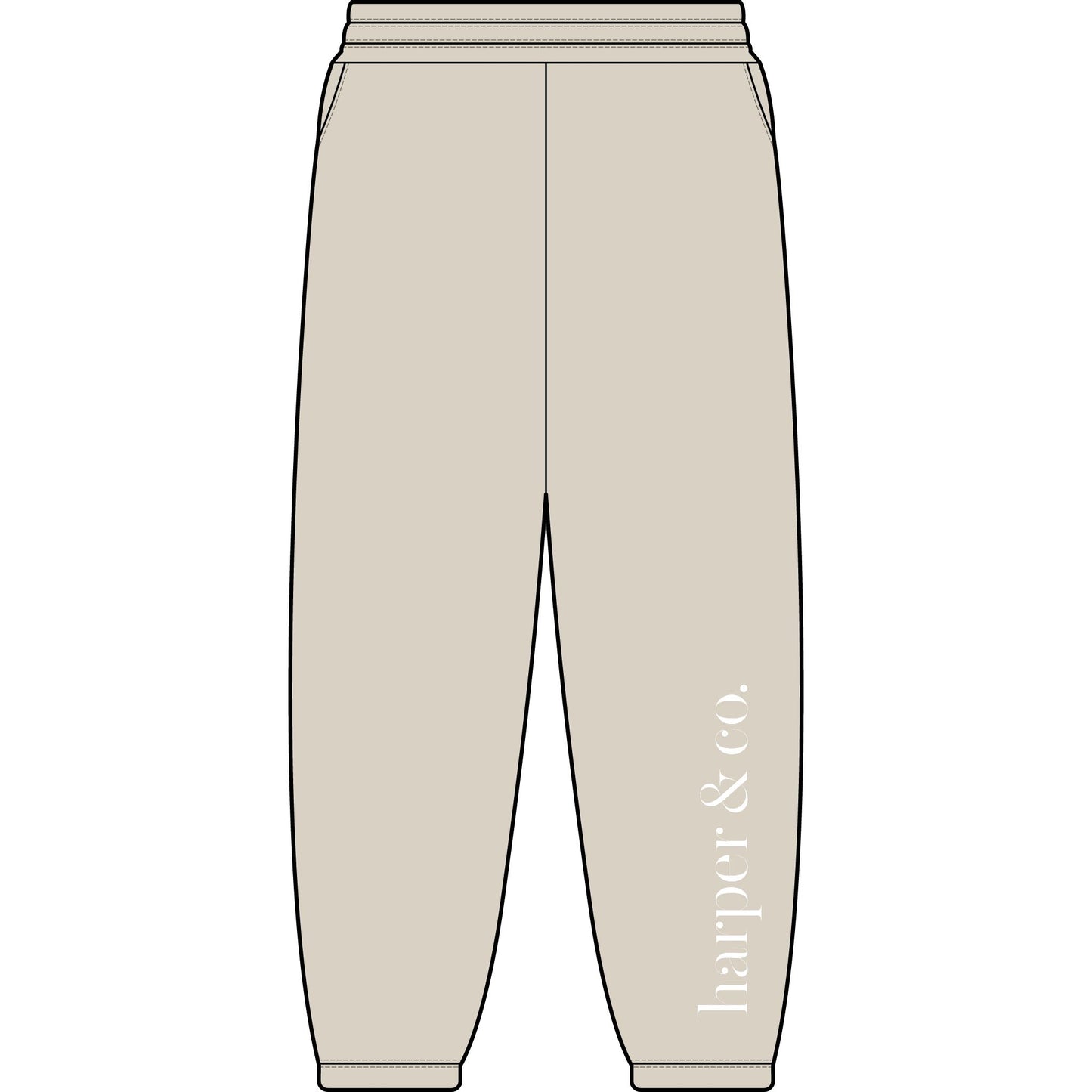 Harper & Co. Logo Sweatpants — Cozy Neutral Joggers
