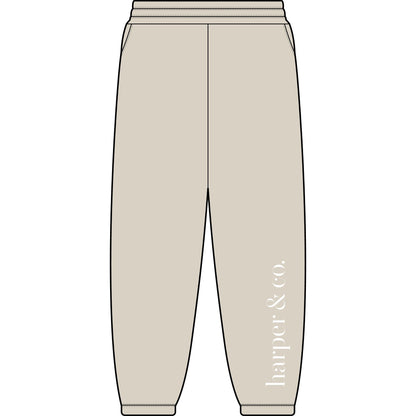 Harper & Co. Logo Sweatpants — Cozy Neutral Joggers