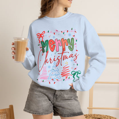 Merry Christmas Crewneck Sweatshirt — Festive Holiday Graphic Pullover