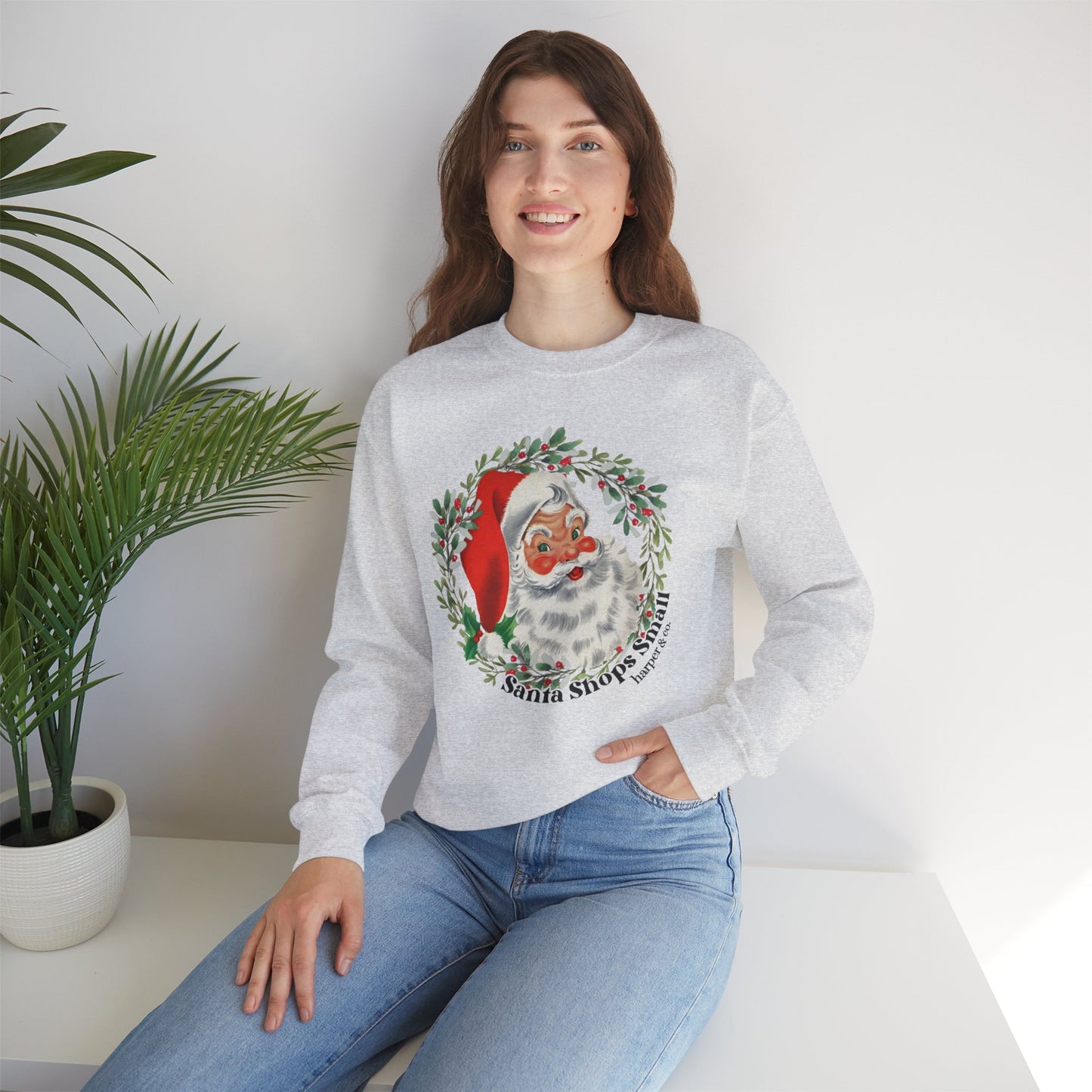 Cozy Santa Sweatshirt - Vintage Holiday Style, Perfect Christmas Gift, Family Gatherings, Winter Wear, Festive Apparel