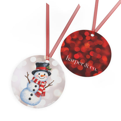 Snowman Christmas Metal Ornament