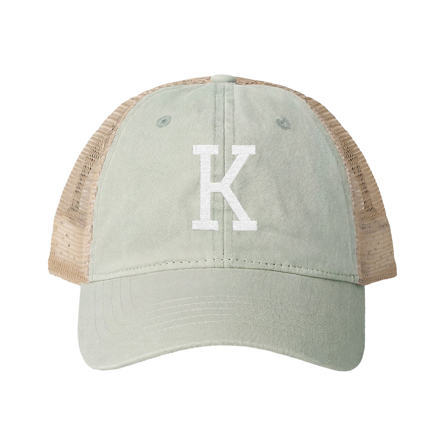 Personalized Initial Women's Washed Mesh-Back Cap