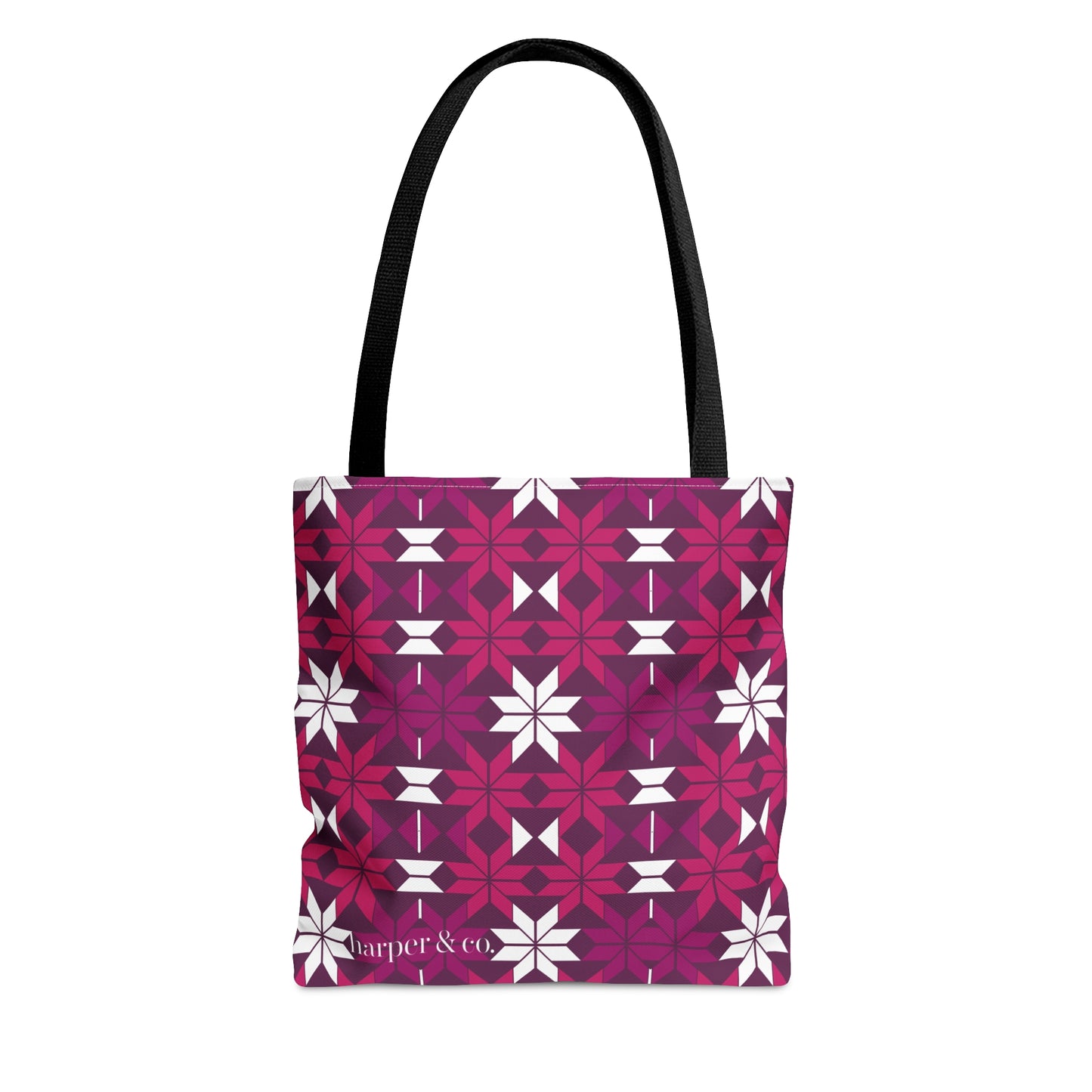 Raspberry Quilt Block Tote Bag (AOP)