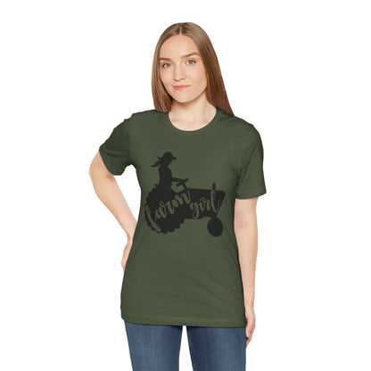 Farm Girl T-Shirt — Rustic Tractor Silhouette Tee for Country Women