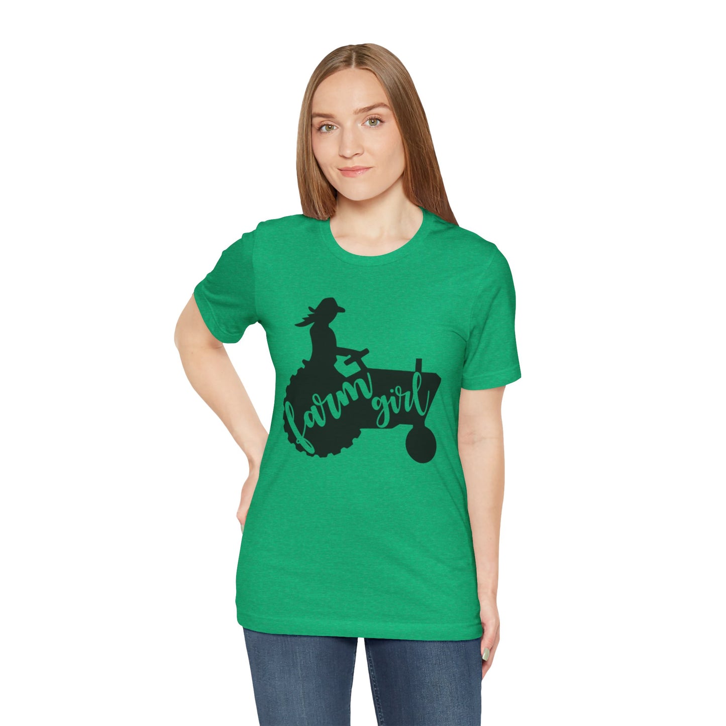 Farm Girl T-Shirt — Rustic Tractor Silhouette Tee for Country Women