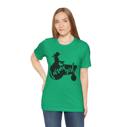 Farm Girl T-Shirt — Rustic Tractor Silhouette Tee for Country Women