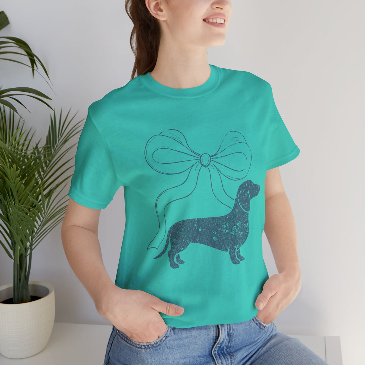Dachshund Coquette Bow T-Shirt — Cute Doxie Graphic Tee