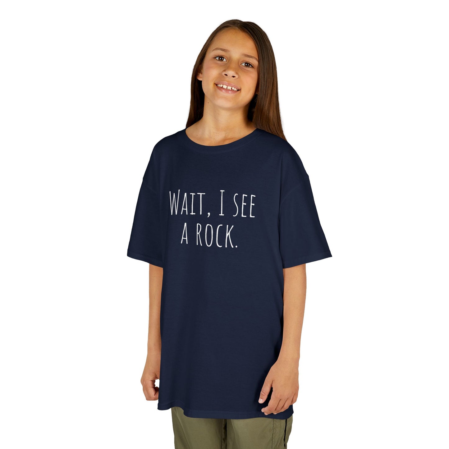 Kids Tee "Wait, I See a Rock." — Funny Explorer Shirt for Adventure-Loving Kids