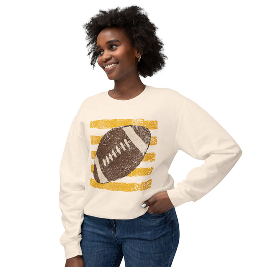 Football Vintage Color Comfort Crewneck Sweatshirt — Retro Grunge Football Graphic