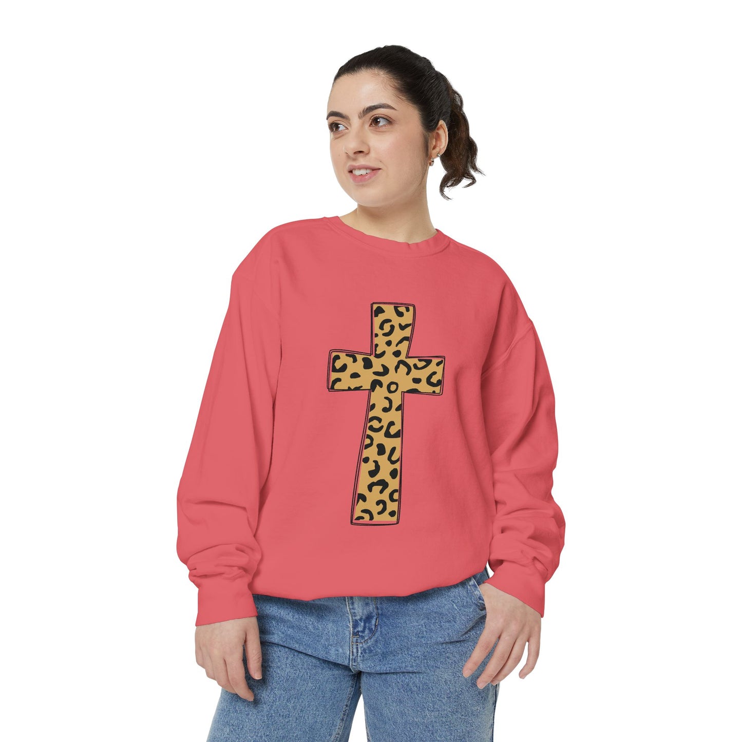 Leopard Print Cross Sweatshirt