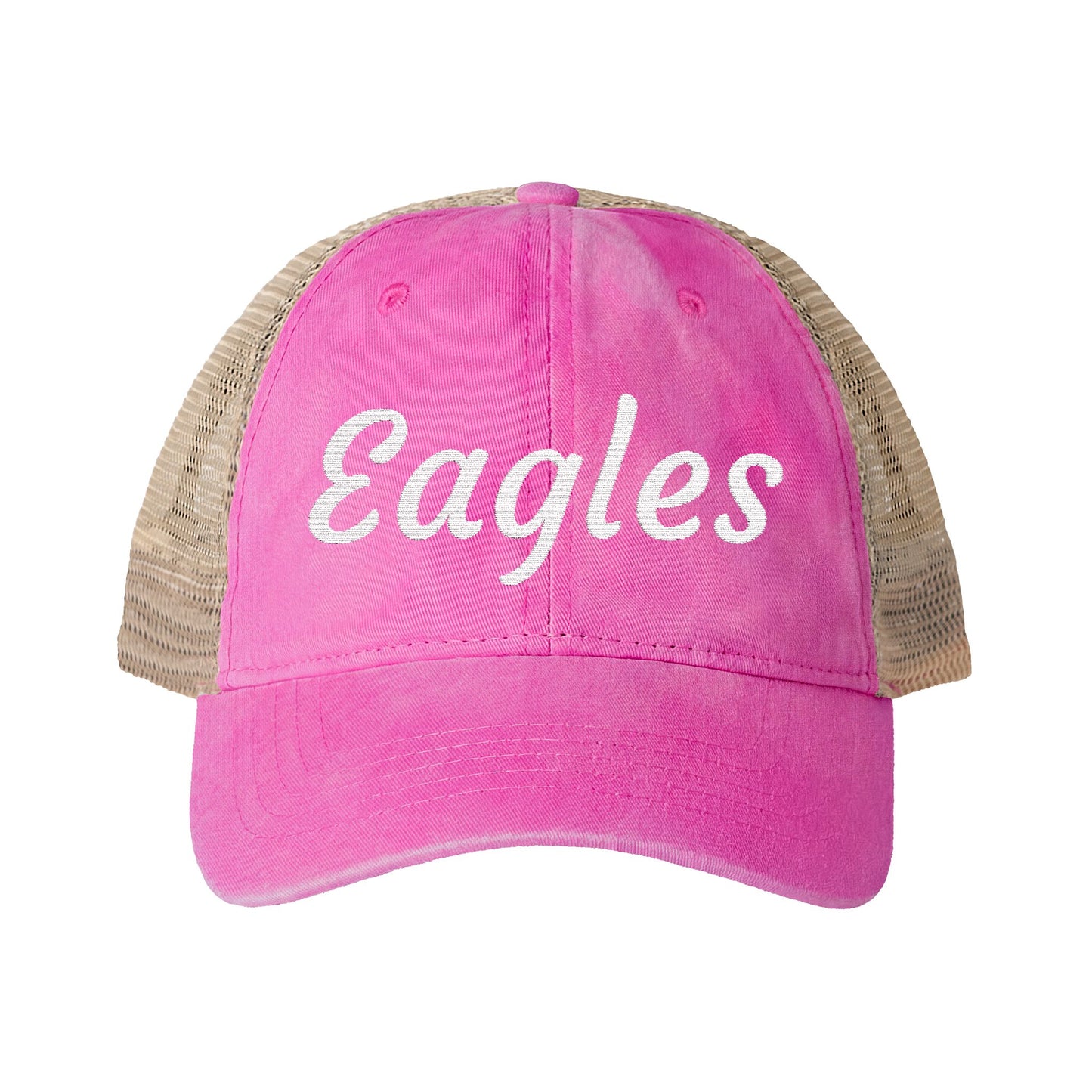 Personalized Team Embroidered Women's Washed Mesh-Back Hat