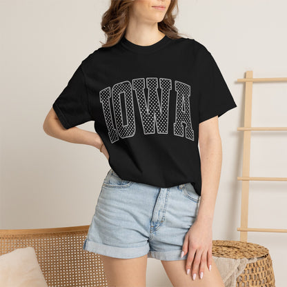 Iowa Retro Polka Dot Lettering Color Comfort T-Shirt