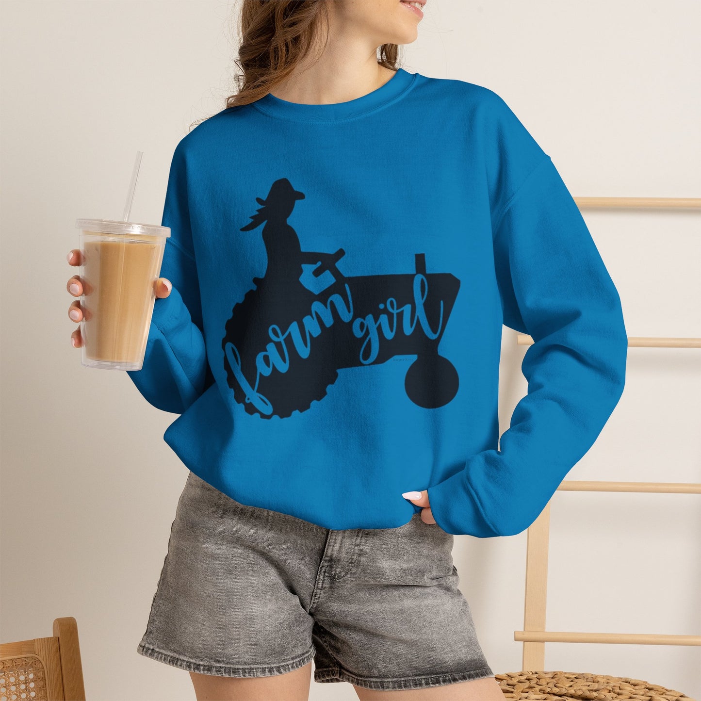 Farm Girl Tractor Crewneck Sweatshirt