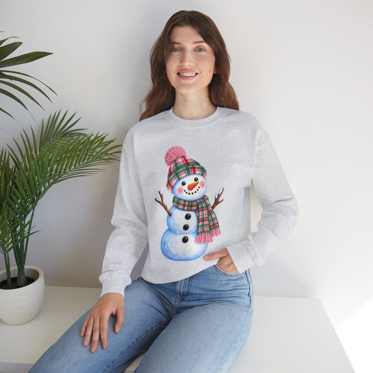 Festive Snowman Christmas Crewneck Sweatshirt