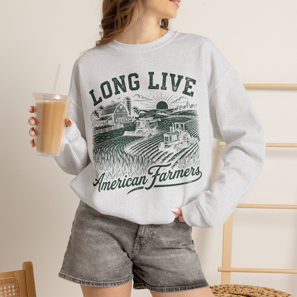 Long Live American Farmers Crewneck Sweatshirt