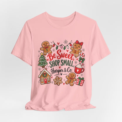 Be Sweet Shop Small Christmas Tee — Harper & Co. Gingerbread Holiday Shirt