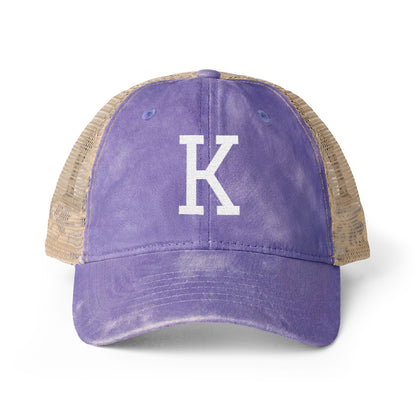 Personalized Initial Women's Washed Mesh-Back Cap