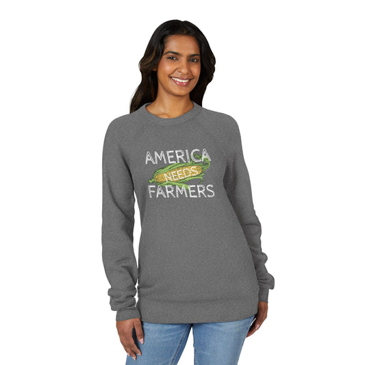 America Needs Farmers Sweatshirt – Corn Graphic Raglan Crewneck