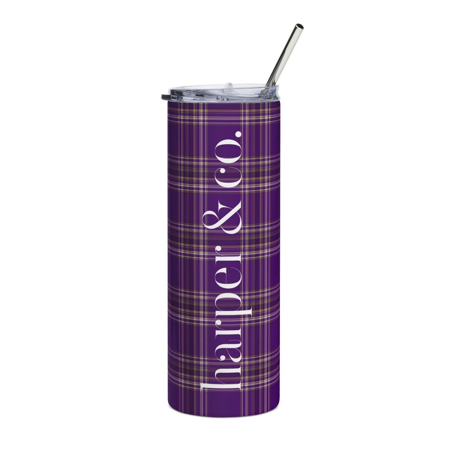 20oz Stainless Tumbler — Plaid 'harper & co.' Design