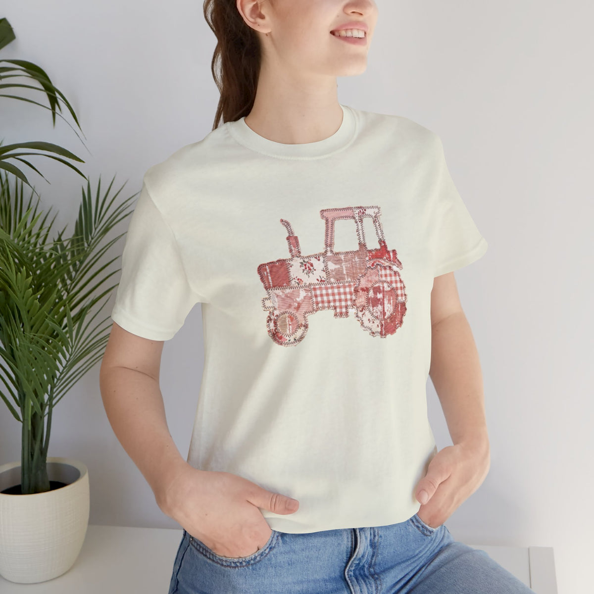 Tractor Patchwork Tee — Vintage Farm Truck Graphic T-Shirt