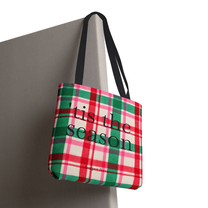 Christmas Plaid Tote Bag - 'Tis the Season Holiday Market Bag
