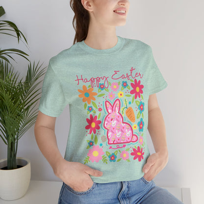 Happy Easter Bunny Flowers T-Shirt
