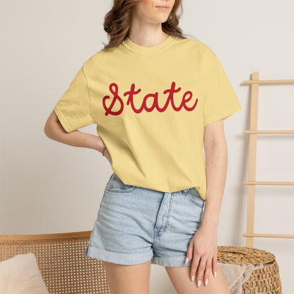State Script Tee — Minimalist Retro Script T-Shirt