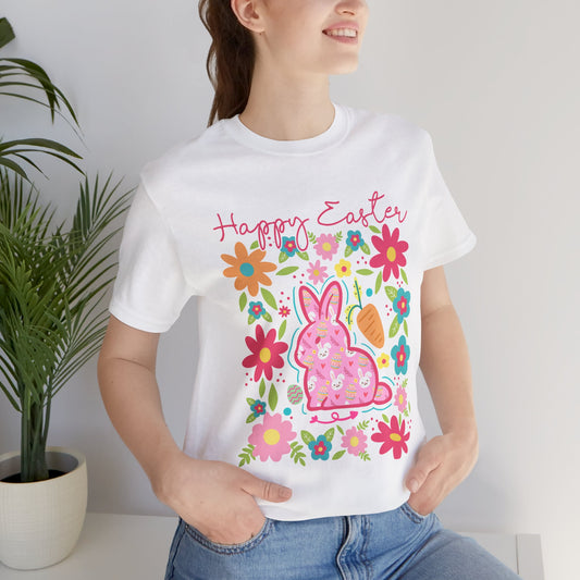 Happy Easter Bunny Flowers T-Shirt