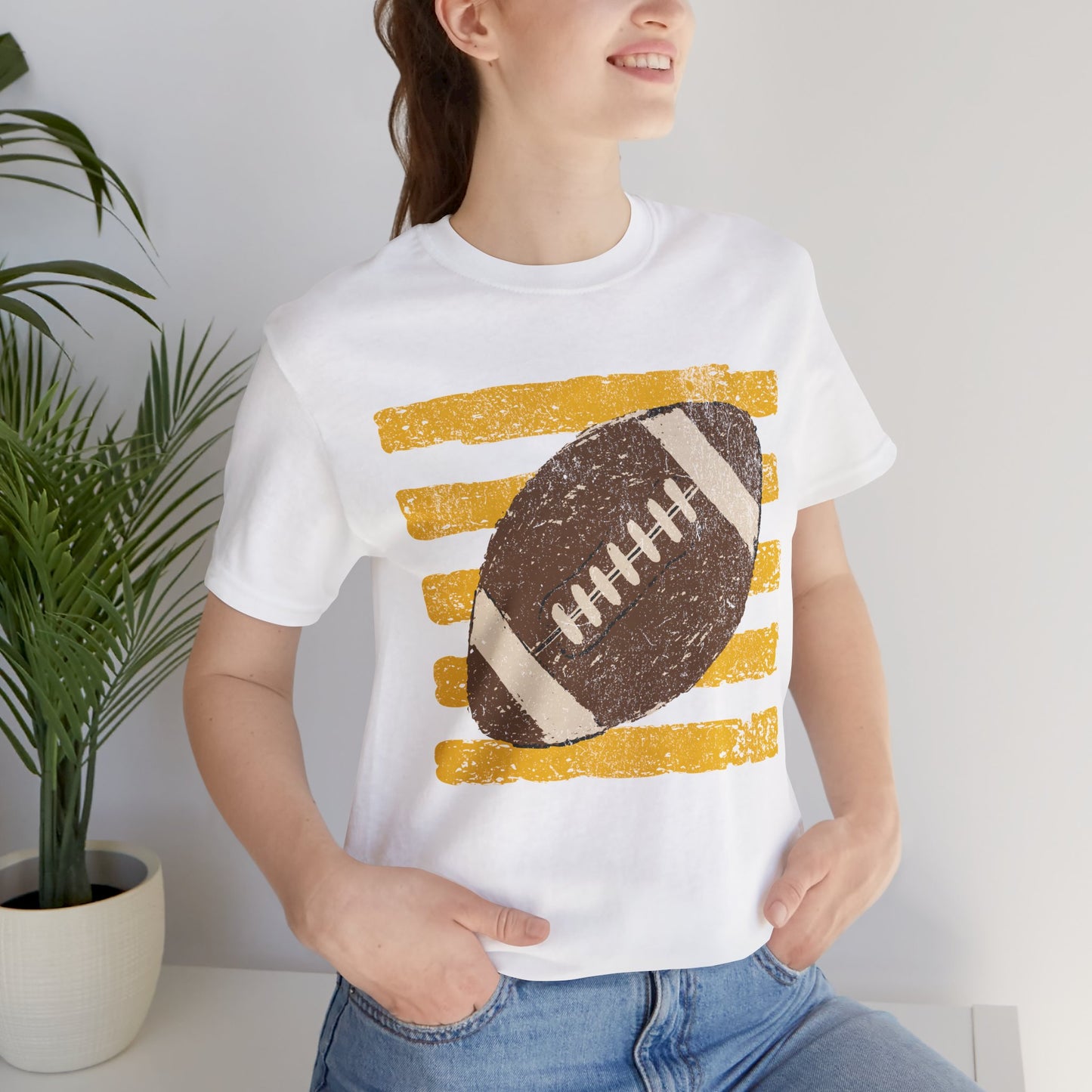 Football Vintage Stripes Bella Canvas T-Shirt