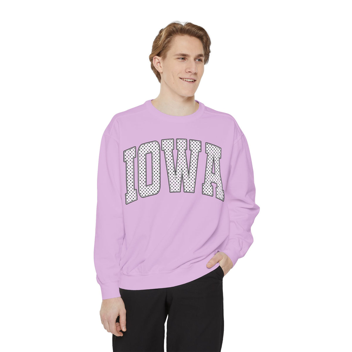 Iowa Polka Dot Arch Color Comfort Sweatshirt