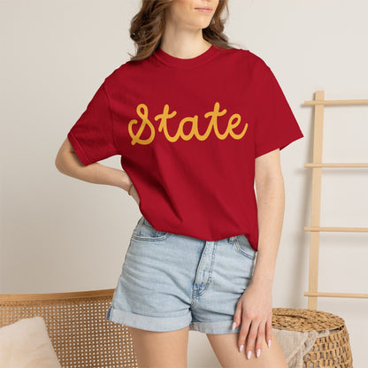 State Script Tee — Minimalist Retro Script T-Shirt