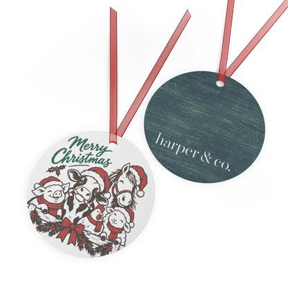 Merry Christmas Farm Ornament