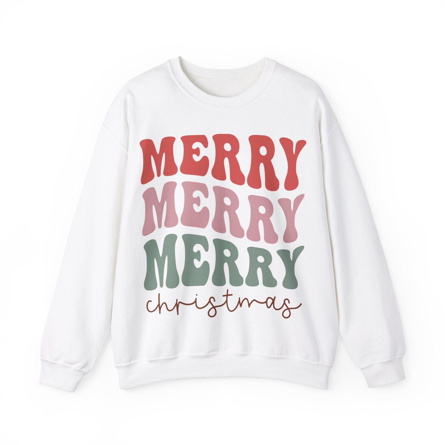 Merry Merry Merry Christmas Jersey Sweatshirt Full Size