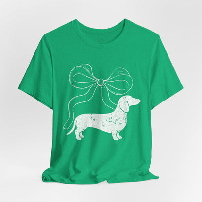 Dachshund Coquette Bow T-Shirt — Cute Doxie Graphic Tee