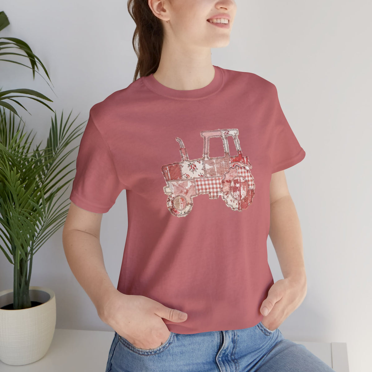 Tractor Patchwork Tee — Vintage Farm Truck Graphic T-Shirt