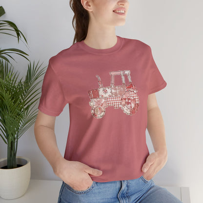 Tractor Patchwork Tee — Vintage Farm Truck Graphic T-Shirt