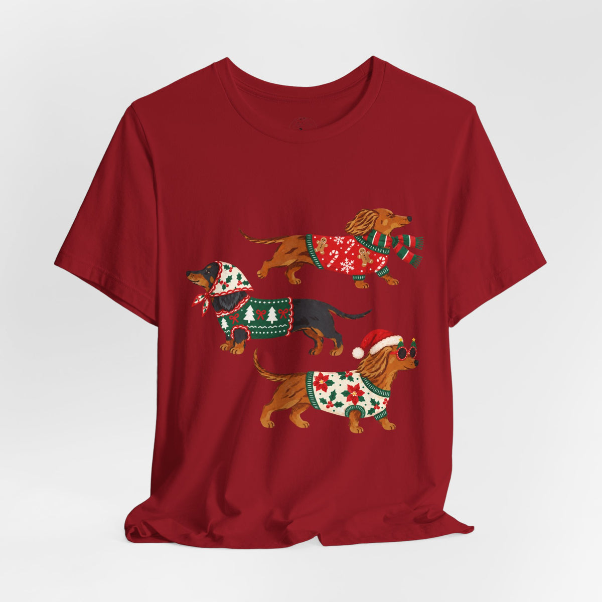 Dachshund Trio Christmas Sweater Tee