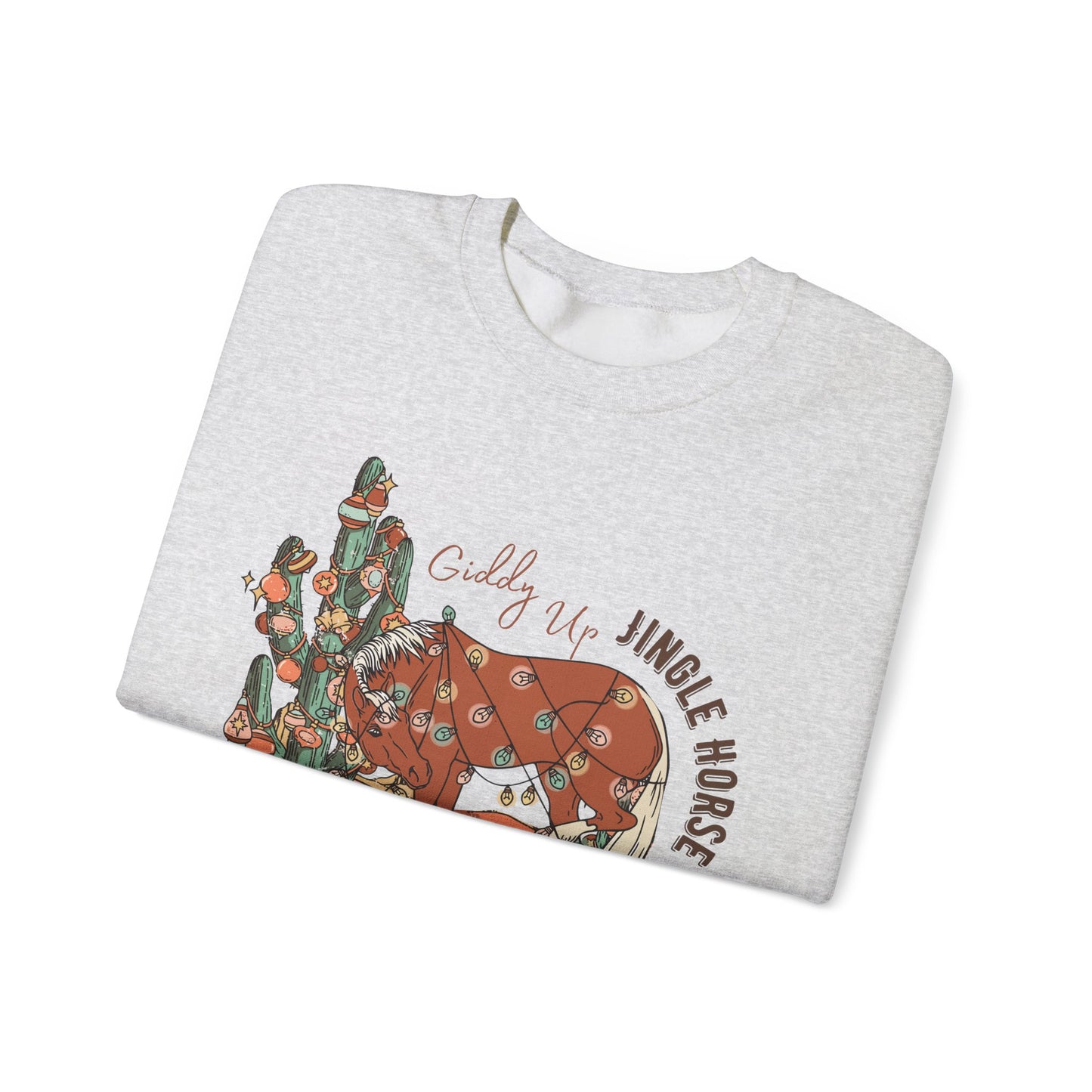 Giddy Up Jingle Horse Unisex Heavy Blend™ Crewneck Sweatshirt Full Size