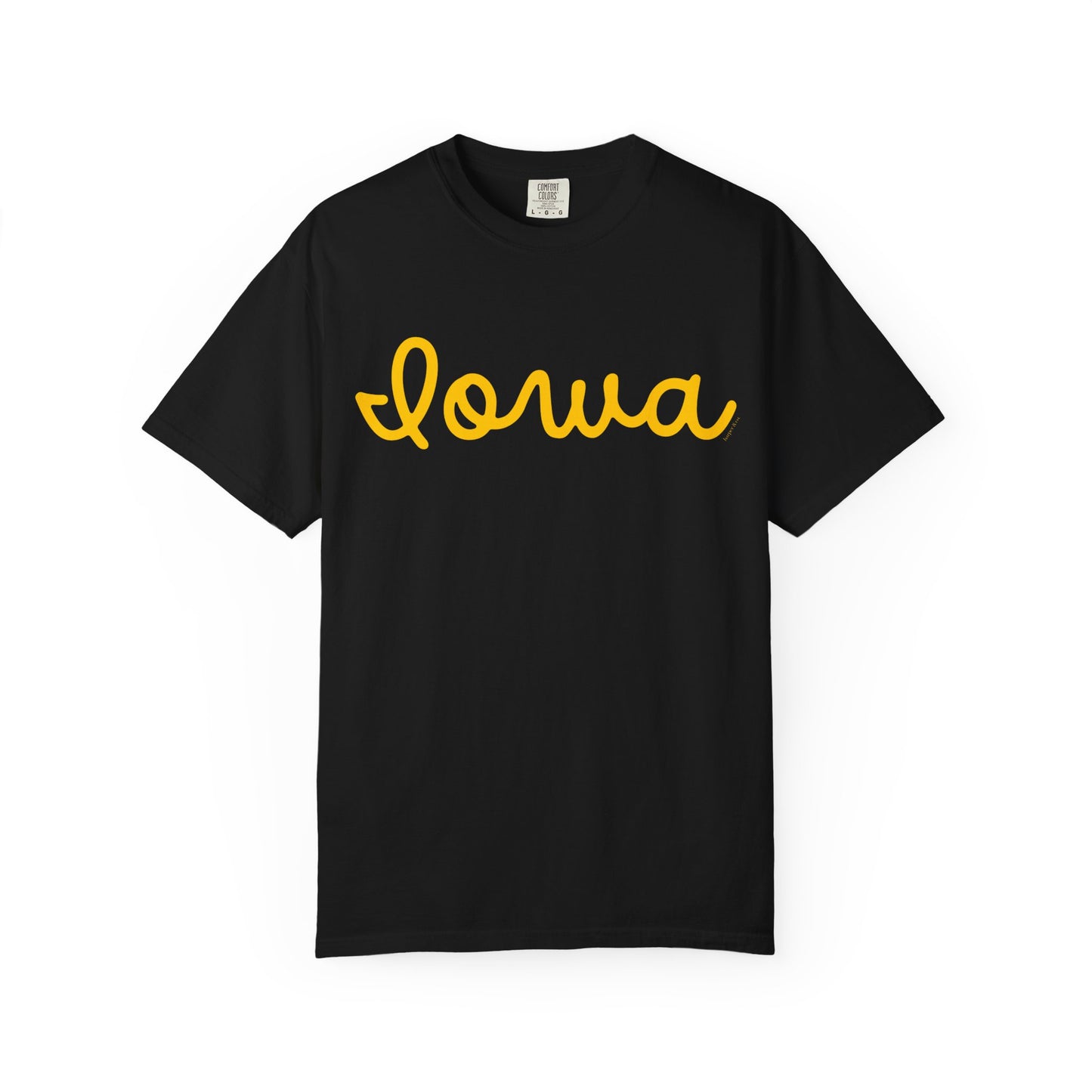 Iowa Script T-Shirt — Vintage Garment-Dyed State Tee