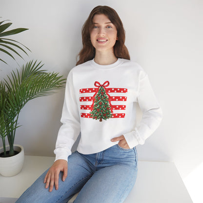 Christmas Tree Ribbon Crewneck Sweatshirt
