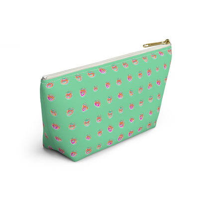 Mint Green Dot Accessory Pouch w T-bottom