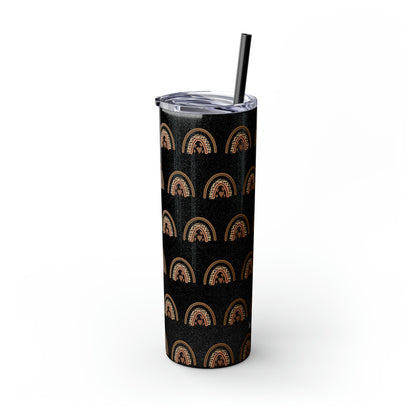 Boho Rainbow Skinny Tumbler with Straw, 20oz