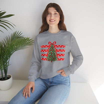 Christmas Tree Ribbon Crewneck Sweatshirt