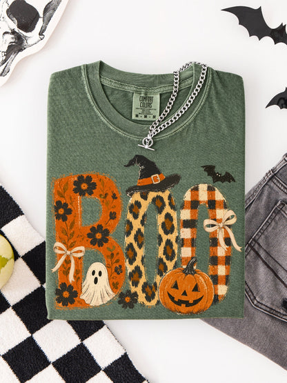 Retro Spooky Boo Halloween Comfort Colors Graphic Tee